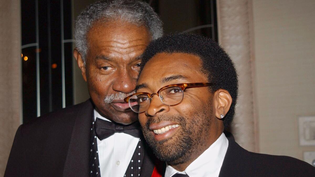 Ossie Davis and Spike Lee in 2002.