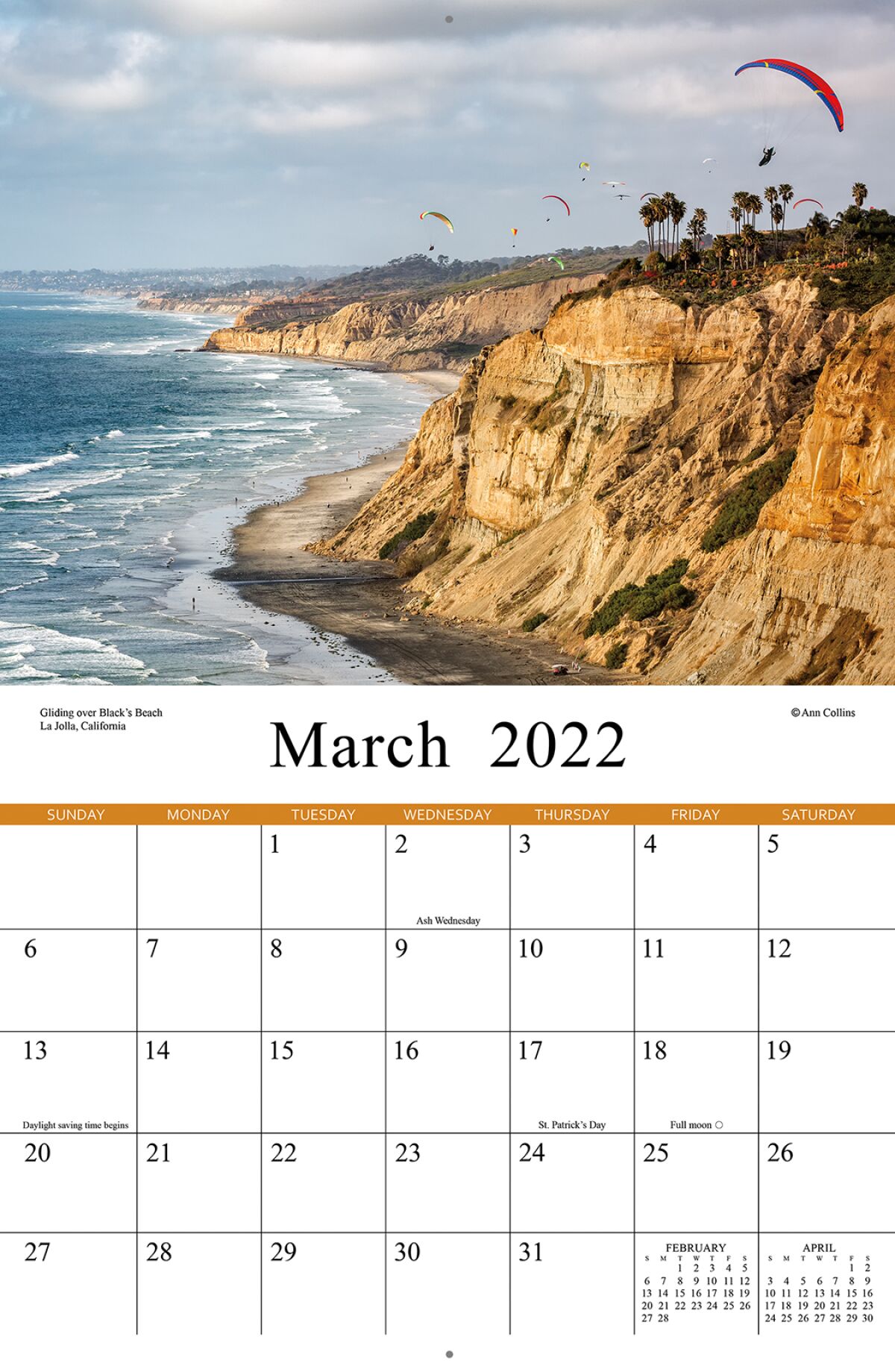 Designing her 2022 calendar took Ann Collins several months, she says.