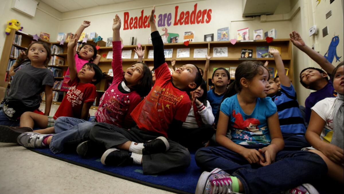 With the start of a new school year, the Los Angeles Times is rededicating itself to coverage of teaching and learning. Above, first-graders at San Pedro Elementary.