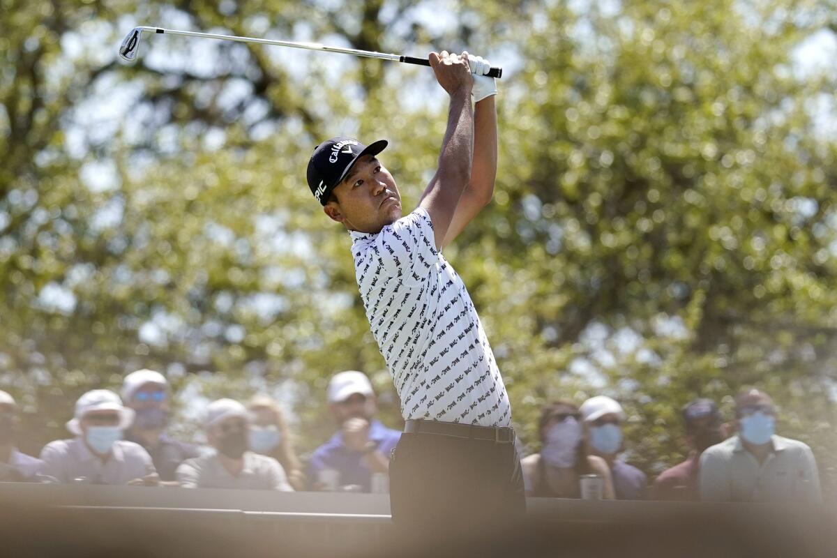 Kevin Na tees off on No. 7 at the Dell Technologies Match Play event March 26, 2021, in Austin, Texas.