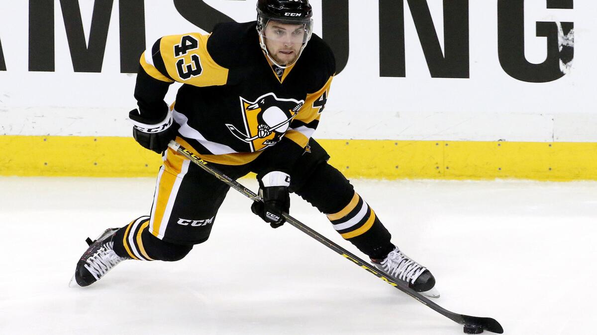 Penguins left wing Conor Sheary brings speed, first and foremost, to his productive line.