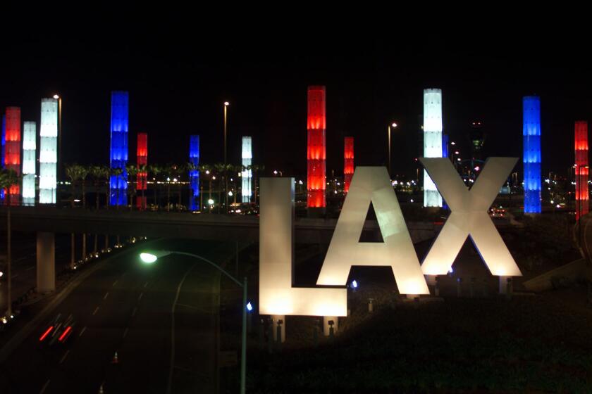 Police were called to inspect a piece of luggage at LAX on Sunday that turned out to be filming equipment.
