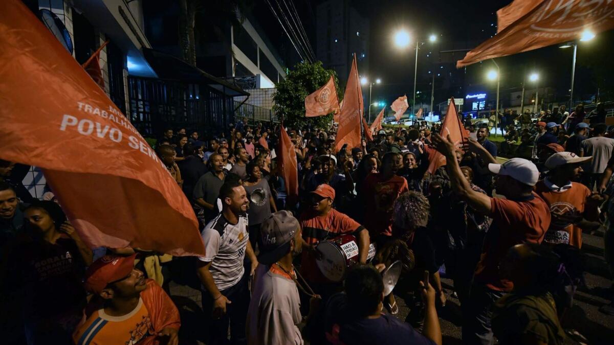 Lula supporters gather in front of the former president's house in Sao Bernardo do Campo as justices debated his fate.