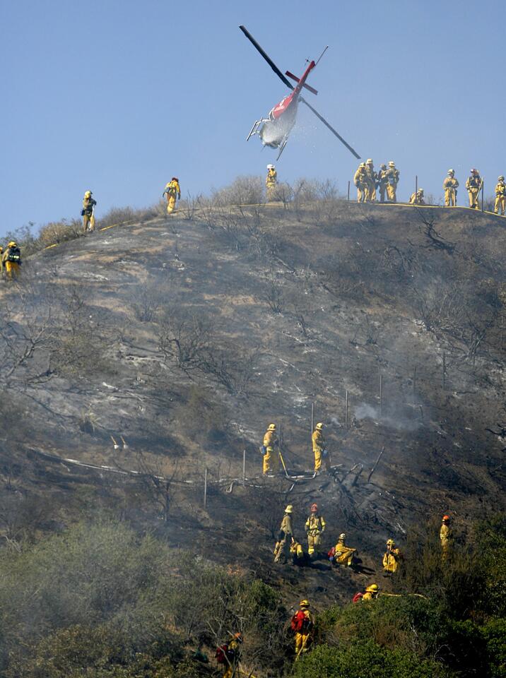 Photo Gallery: Fire on the hills above the 134 Freeway in Eagle Rock