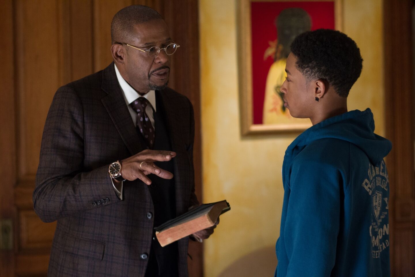 Forest Whitaker plays the wise Rev. Cornell Cobbs in the musical drama "Black Nativity." He becomes an inspiration for Langston (Jacob Latimore), right, a street-smart teen raised by a single mother who embarks on a surprising journey.