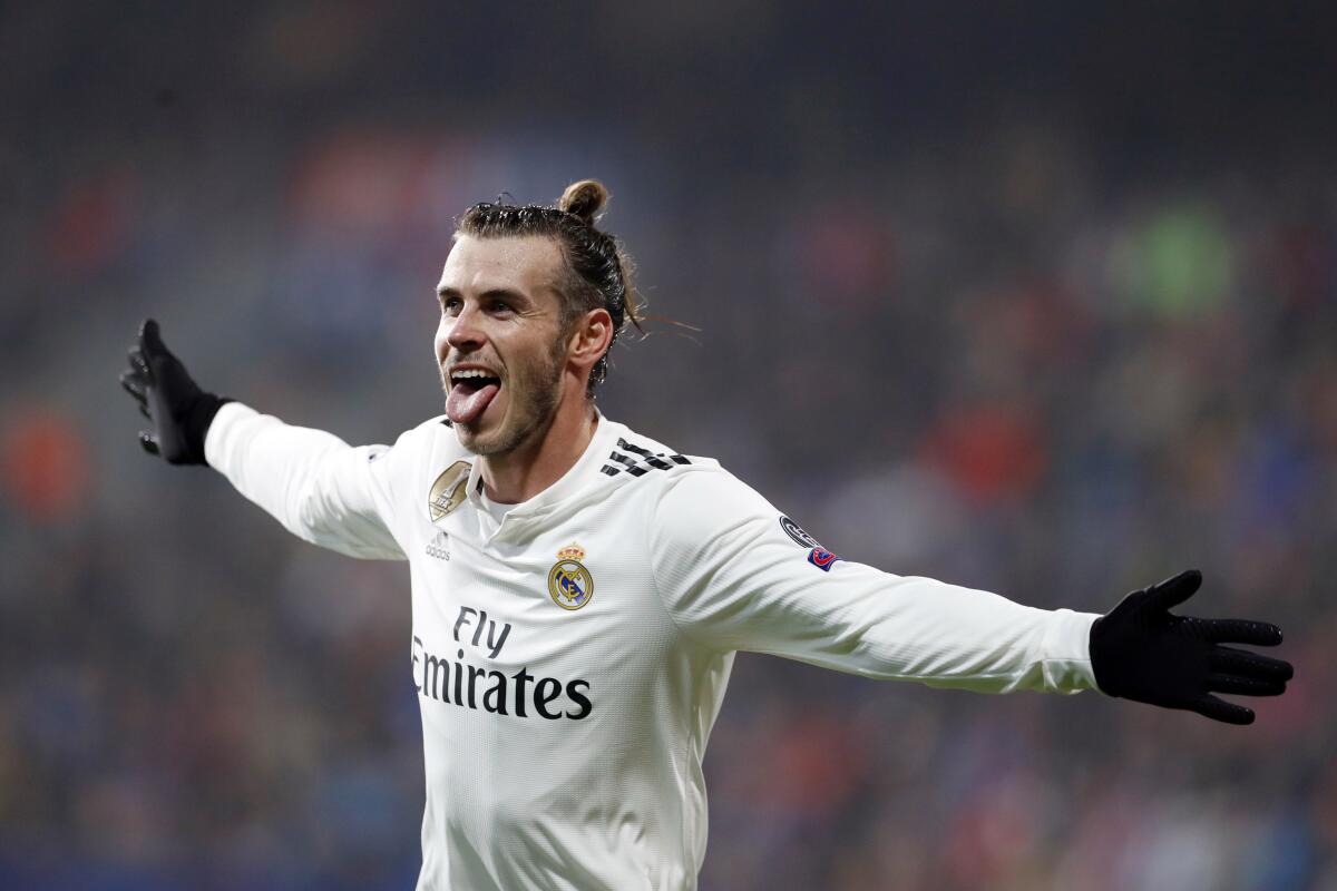 FILE - Real Madrid midfielder Gareth Bale v
