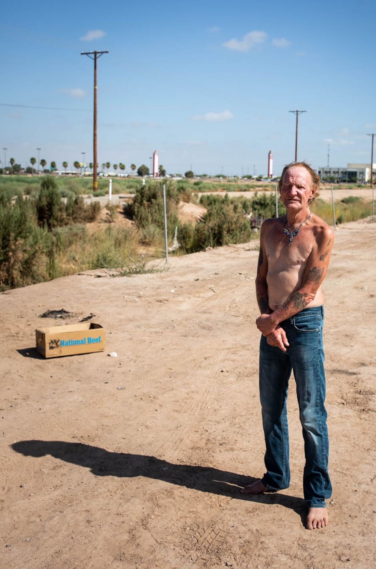 Carl Wilkinson lives on a stretch of dirt not far from Imperial County’s indoor mall.