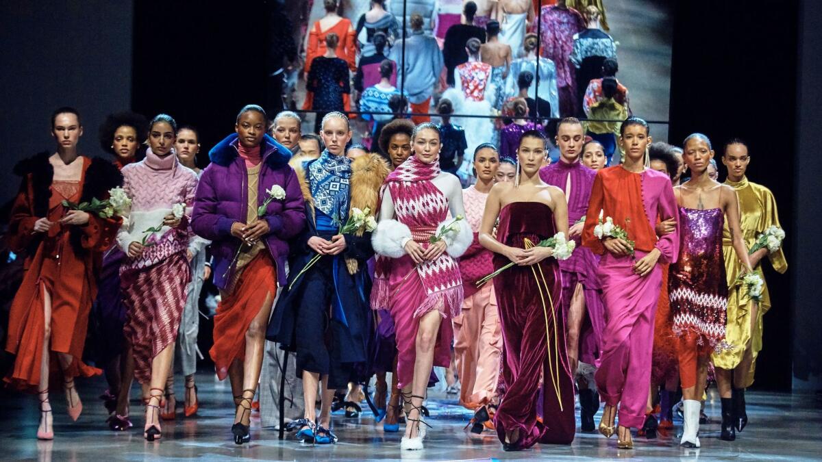 The finale of the Prabal Gurung runway show on Feb. 11 during New York Fashion Week. Gurung was one of the many designers whose fall/winter 2018 collection referenced the strength or empowerment of women.