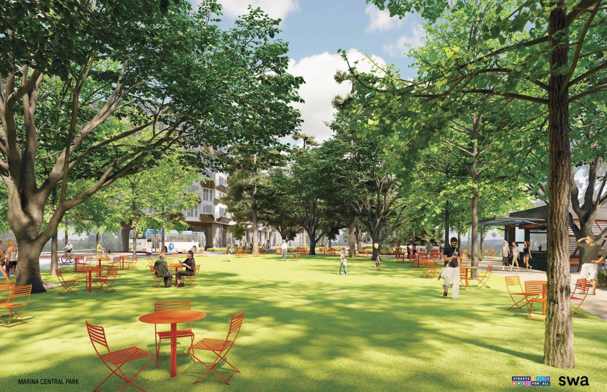 A rendering of a proposed park 