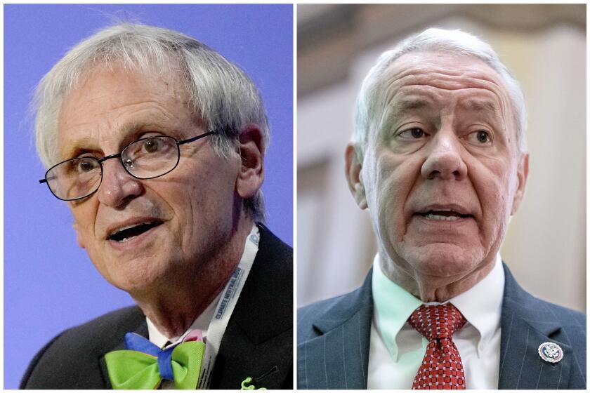 U.S. Rep. Earl Blumenauer speaks during an event at the COP26 U.N. Climate Summit, in Glasgow, Scotland, Wednesday, Nov. 10, 2021. Rep. Ken Buck, R-Colo., a member of the conservative House Freedom Caucus, stops for a reporter as he heads to the chamber for votes, at the Capitol in Washington, Friday, Dec. 2, 2022. (Associated Press)