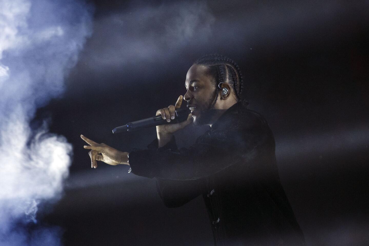 Hip-hop artist Kendrick Lamar performs at Coachella.