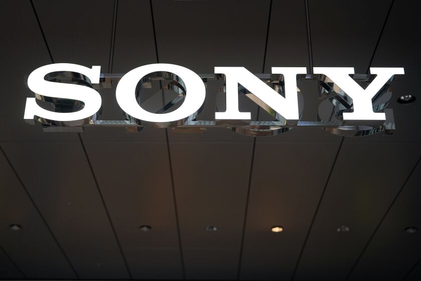 FILE - A logo of Sony is seen at the headquarters of Sony Corp. on May 10, 2022, in Tokyo. Sony appointed a veteran executive as its president Thursday, Feb. 2, 2023, to lead the Japanese electronics and entertainment conglomerate through times of change. (AP Photo/Eugene Hoshiko, File)