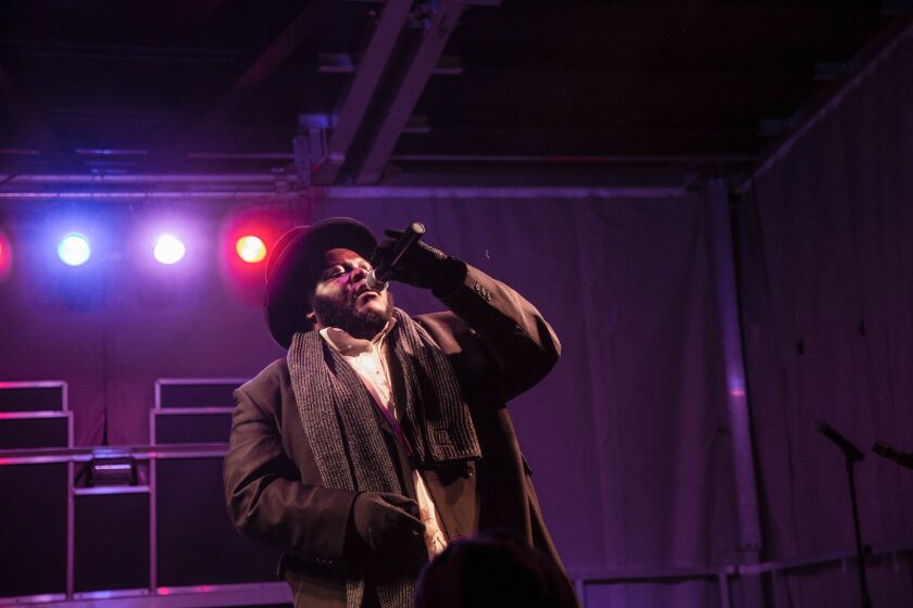 PITTSBURGH, PA, UNITED STATES - 2018/12/04: Jewish hip hop singer Nissim Black seen performing during the Chanukah festival in Pittsburgh. (Photo by Esther Wayne/SOPA Images/LightRocket via Getty Images)