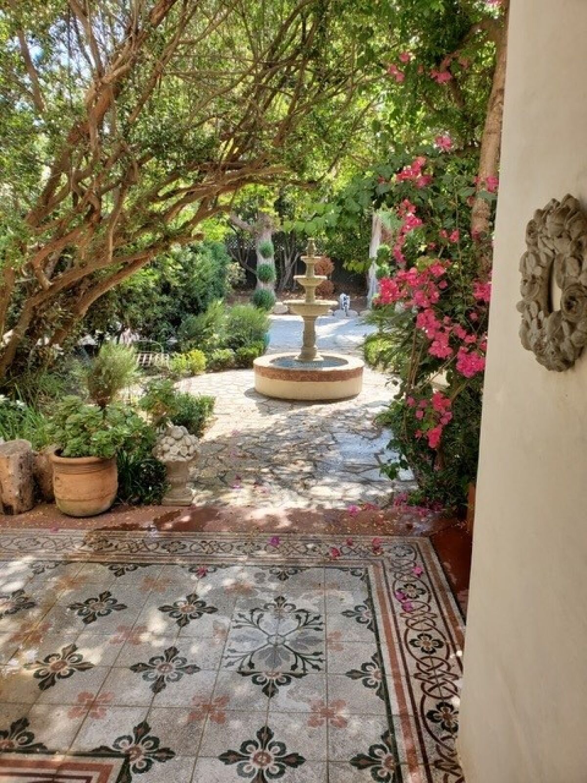 A view into the garden of artist Leah Higgins of Pacific Beach.