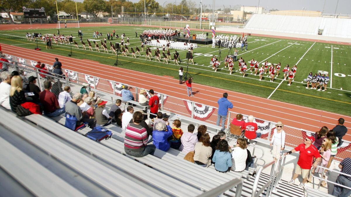 A reader writes to say John Burroughs High School's Memorial Field is a good venue for the upcoming We Are Women + event. Above, residents attend a groundbreaking ceremony of the then-new Memorial Field on Feb. 25, 2012.