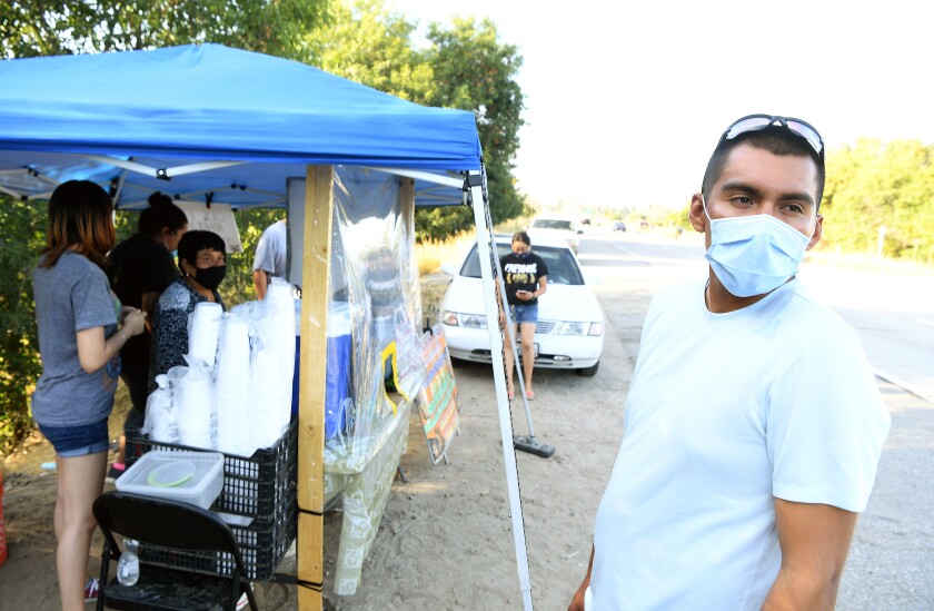 Pablo Pena helped stop a carjacking suspect outside a Tejuino stand owned by the Hernandez family.