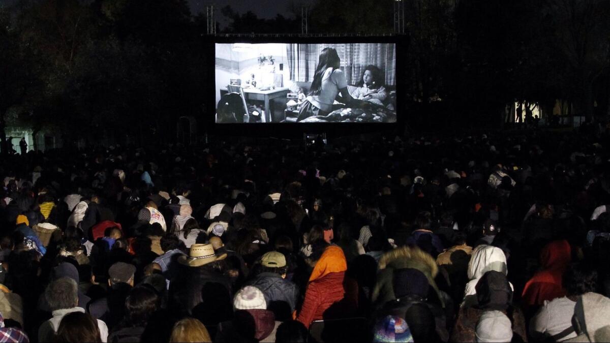 A screening of the film "Roma" at the Los Pinos Cultural Center in Mexico City, Mexico on Dec. 13.