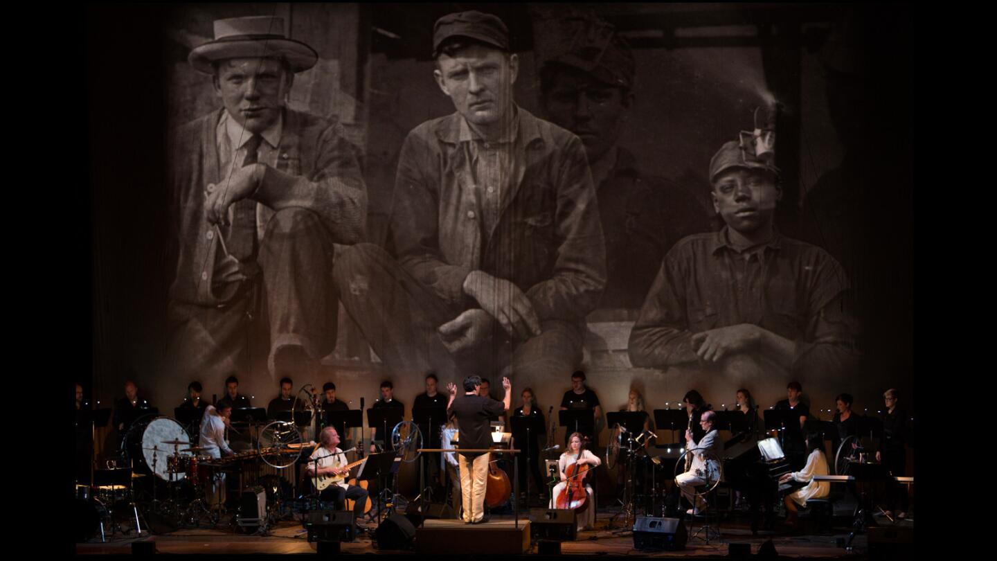 Julia Wolfe's "Anthracite Fields" (pictured) proved an unforgettably haunting evocation of the plight of Pennsylvania's coal miners. At UCLA, filmmaker Bill Morrison's "The Miner's Hymns," containing poignant found footage, was accompanied by somber, aptly sour brass.