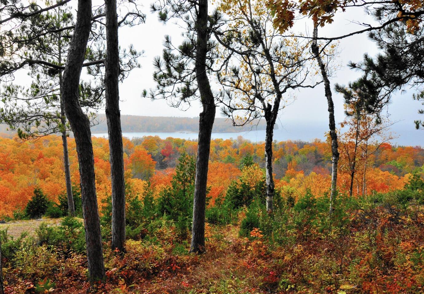 Visitors taking a scenic drive through Peninsula State Park in Door County, Wis., often stop at Sven’s Bluff to admire the view.