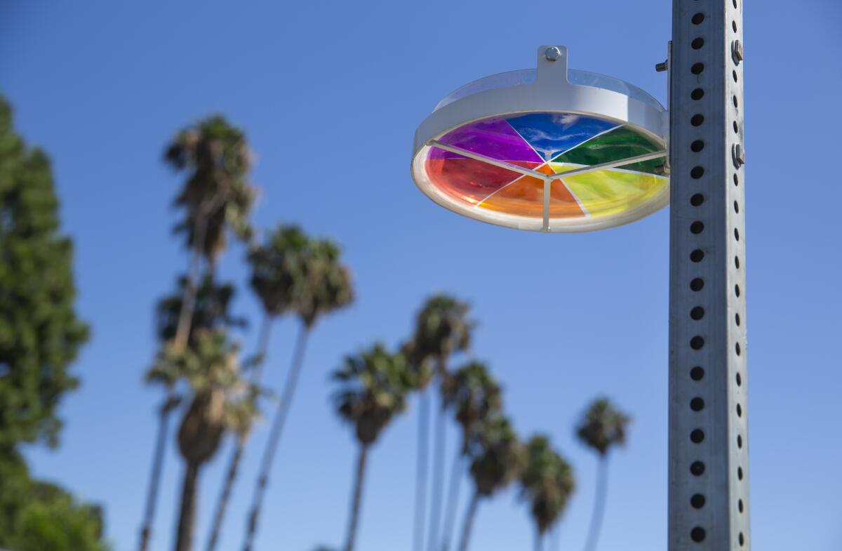 The Rainbow Halo art installation honors people who were killed in traffic collisions.