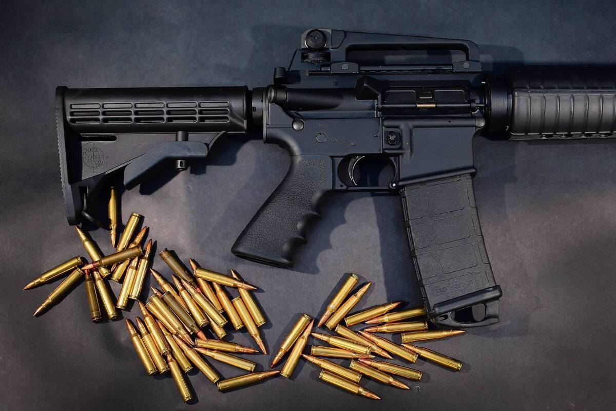A Rock River Arms AR-15 rifle with ammunition, which is similar to the Bushmaster used by Adam Lanza in Newtown, Conn.