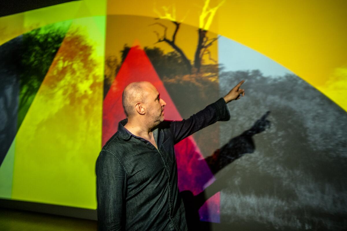 Yorgo Alexopoulos explains his Art & Nature commissioned work, "360° Azimuth," composed of a two-channel projection with sound.