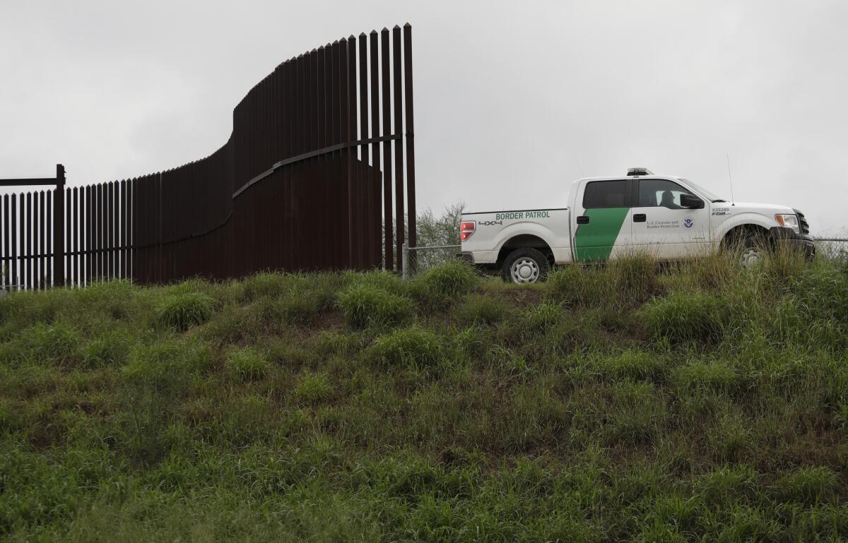 A U.S. Customs and Border Protection vehicle in Hidalgo, Texas.