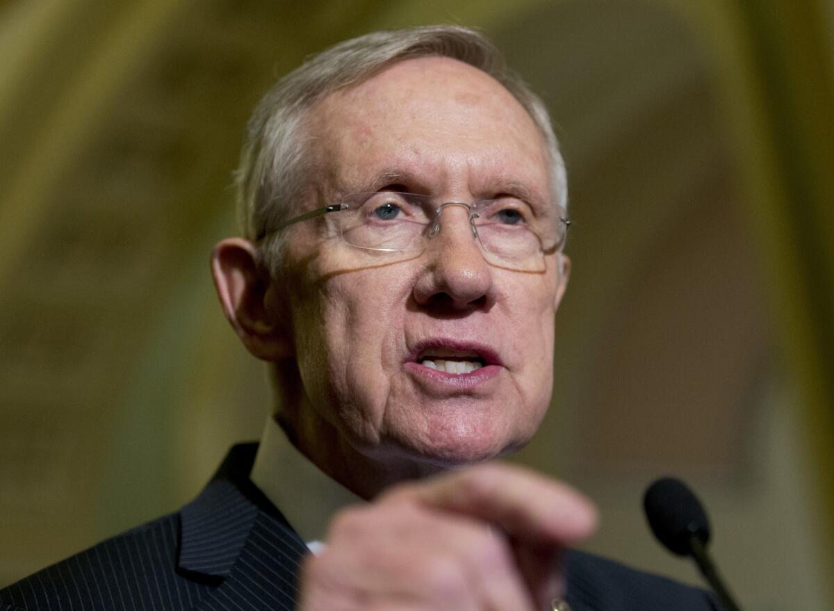 Senate Majority Leader Harry Reid, shown on Capitol Hill in November, suffered a concussion and broken ribs and facial bones while exercising in his Nevada home on New Year's Day.