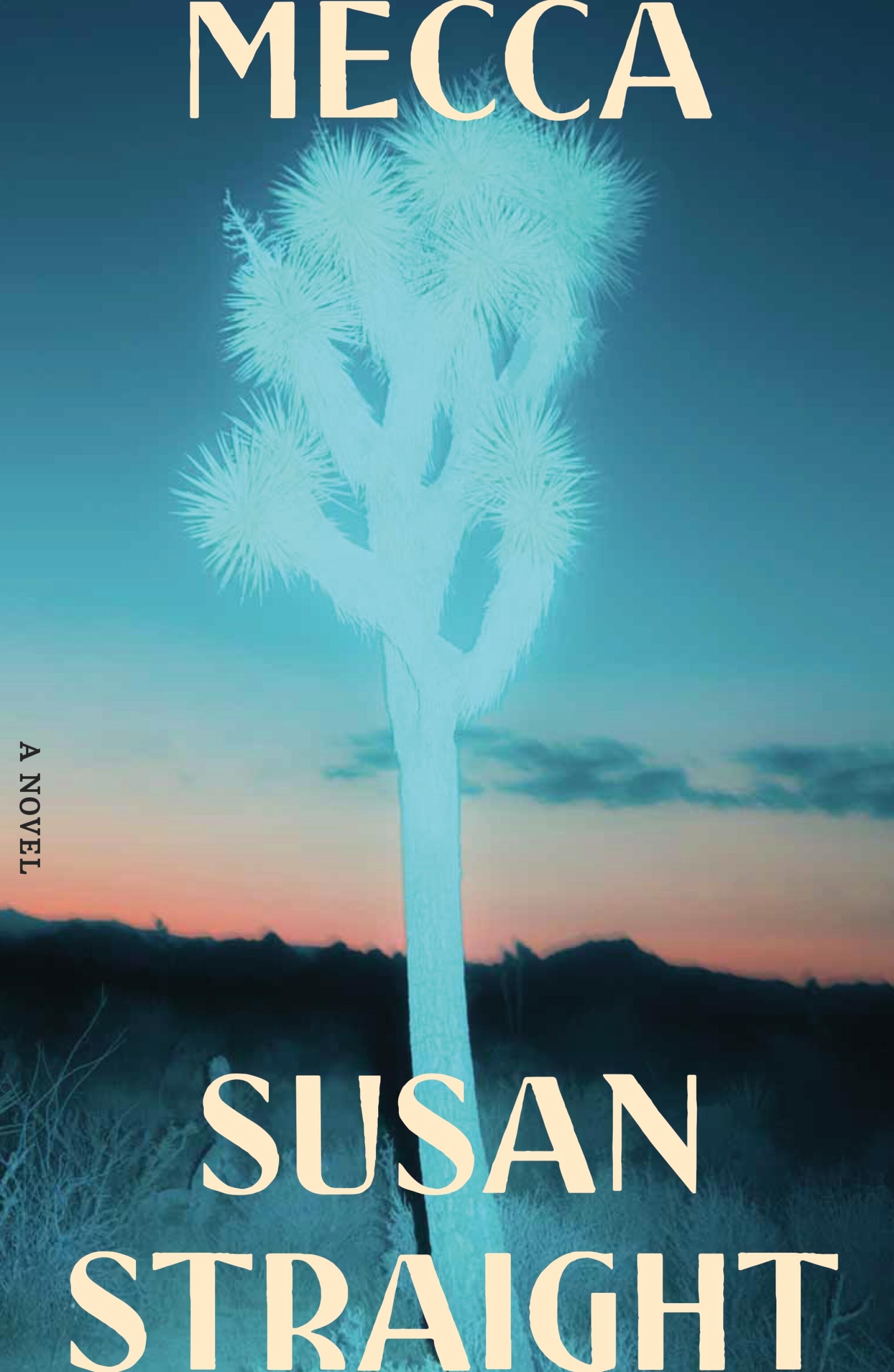 luminescent tree on cover of "Mecca," by Susan Straight