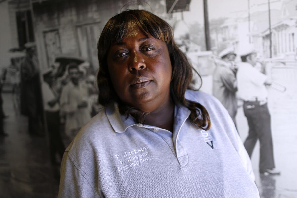 Tamara Jackson, executive director of Silence is Violence, at her office in New Orleans.