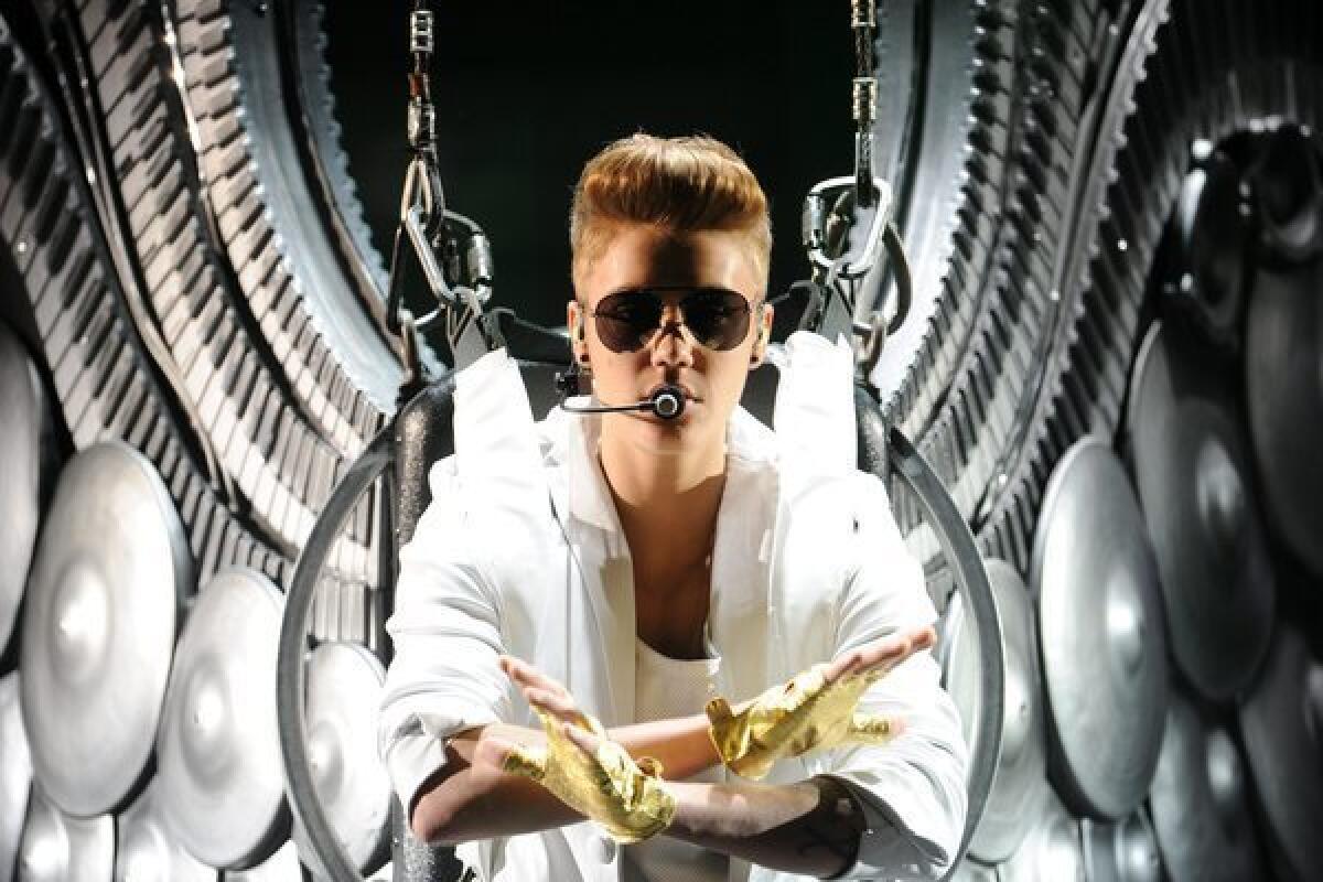 Justin Bieber performs as part of his "Believe Tour" in Munich.