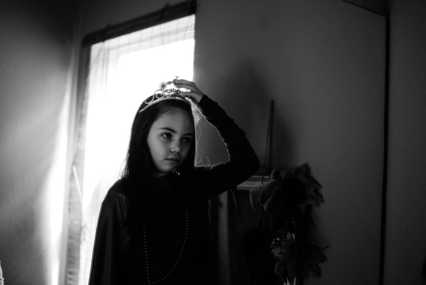 Hailey “Teapot” adjusts her tiara at her 10th birthday party in Colorado Springs, Colorado, January 31, 2016. Teapot suffers from Dravet Syndrome. She is the niece of the Face of Cannabis artist and the inspiration behind the project. Cannabis was not Hailey’s answer. Her mother still believes in cannabis as a viable treatment, though, it wasn’t right for her as she was entering puberty. It was also not working in combination with her current medications.