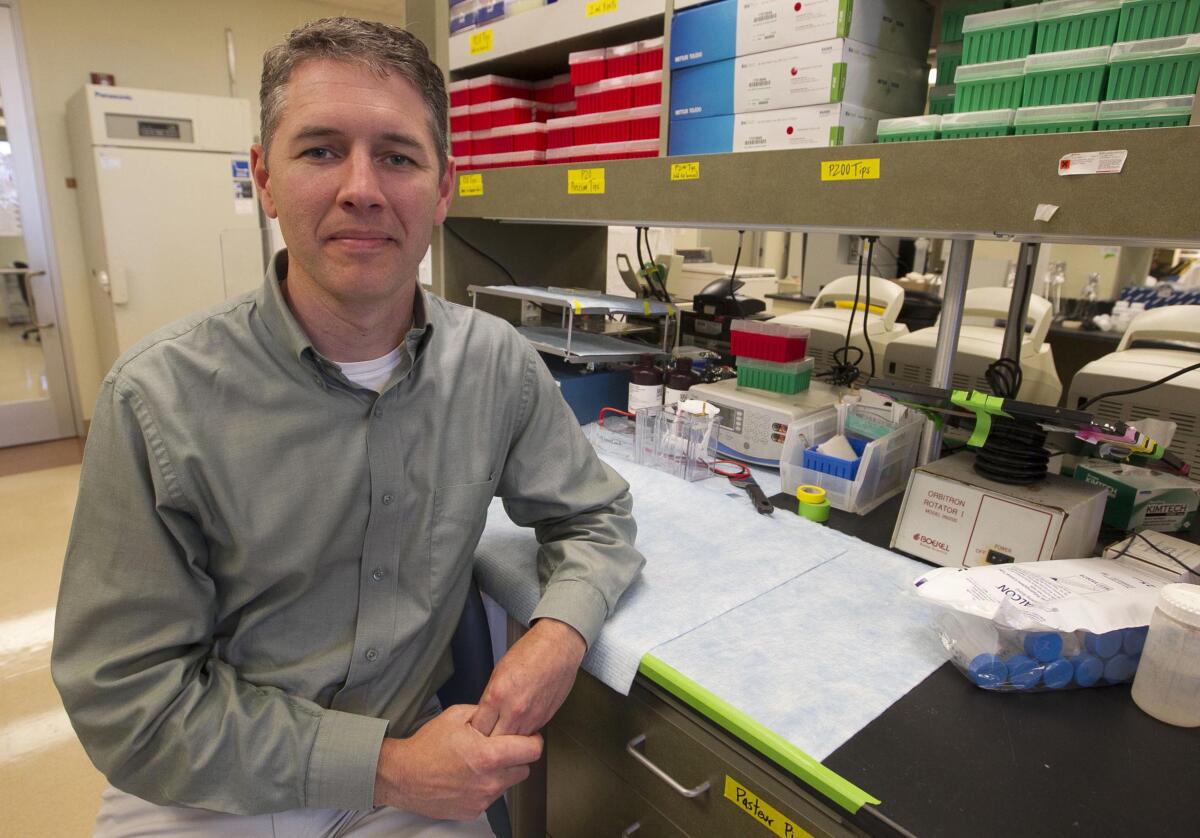 Professor Shane Crotty in his lab at the La Jolla Institute for Allergy and Immunology.