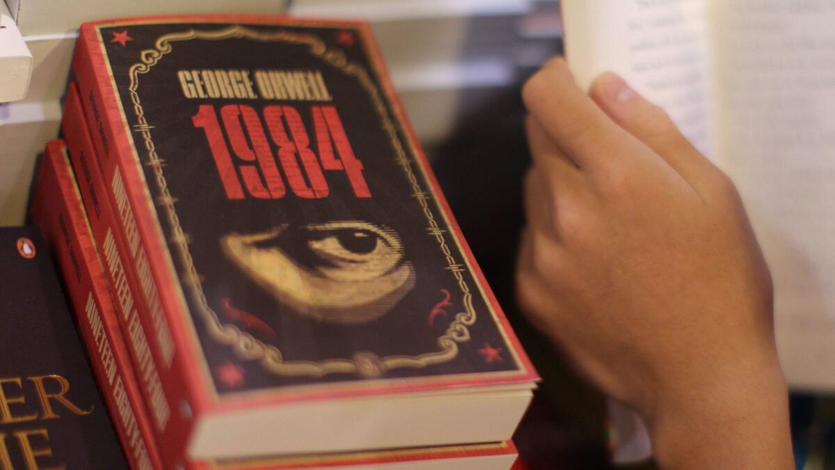 George Orwell's "1984" is in high demand. (Aaron Tam / AFP/Getty Images)