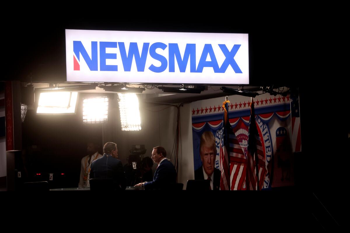 Newsmax signage at the Republican National Convention.