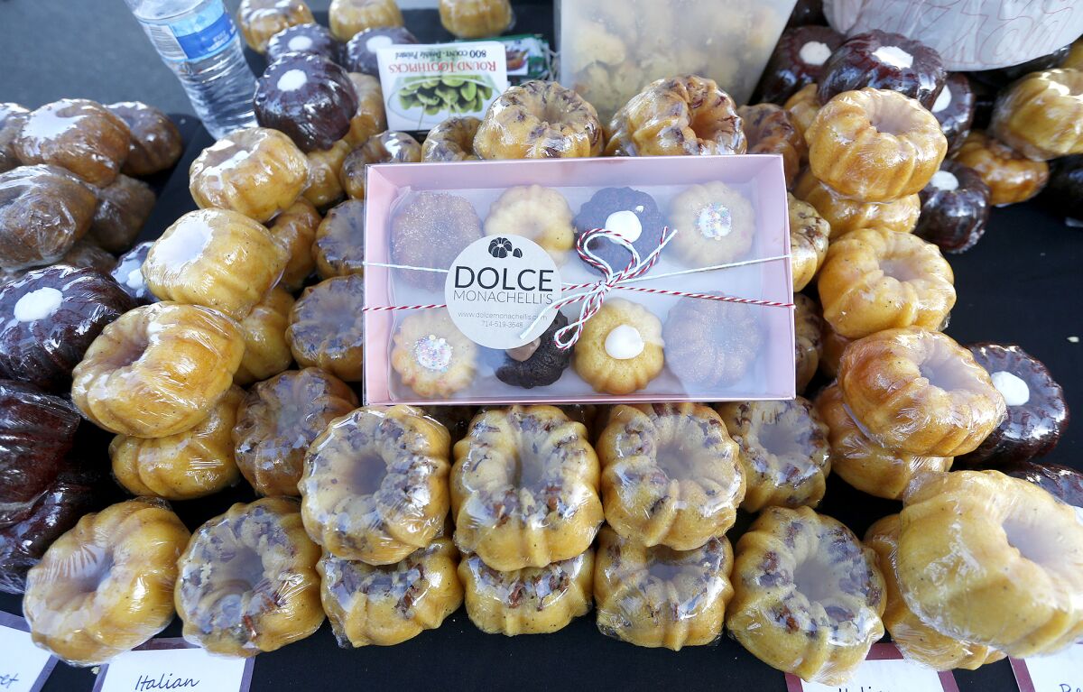 Dolce Monachelli's mini bundt cakes were for sale during the spring opening of Surf City Nights on Tuesday.