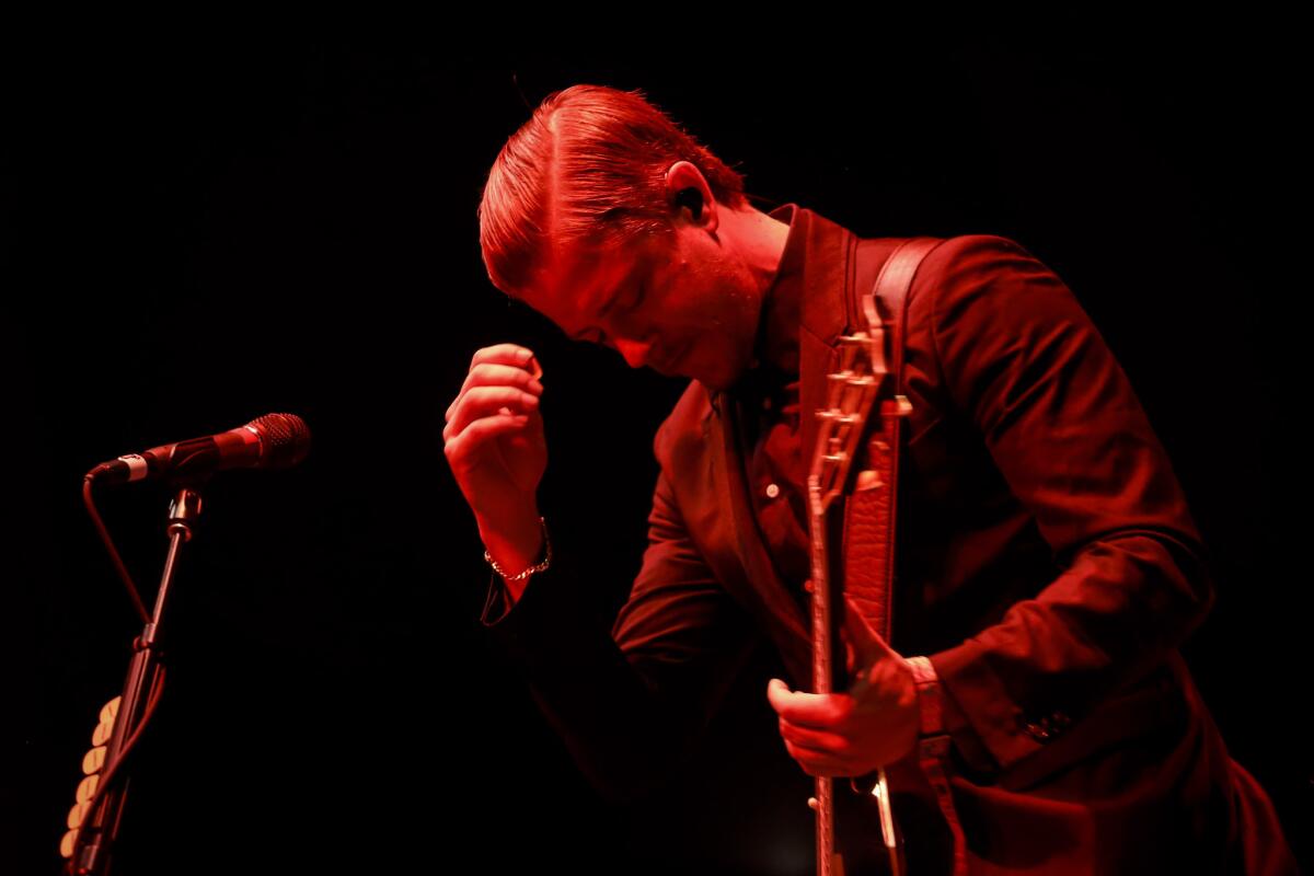 Paul Banks of Interpol on the main stage Saturday at the FYF Fest, taking place at the L.A. Sports Arena and Exposition Park.