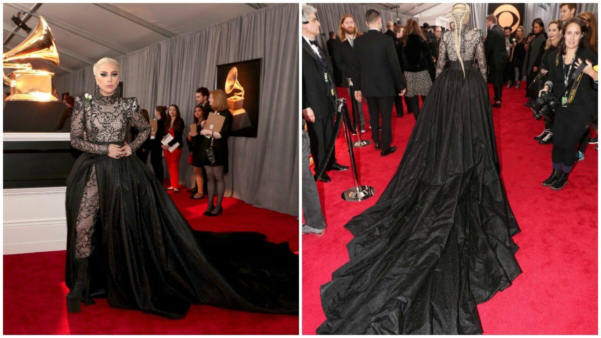 Lady Gaga attends the 60th Grammy Awards at Madison Square Garden in New York.
