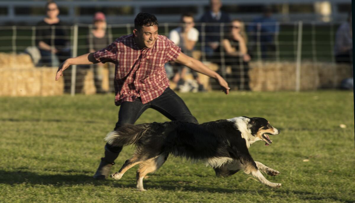 Ryan Tacata with his fully committed costar.