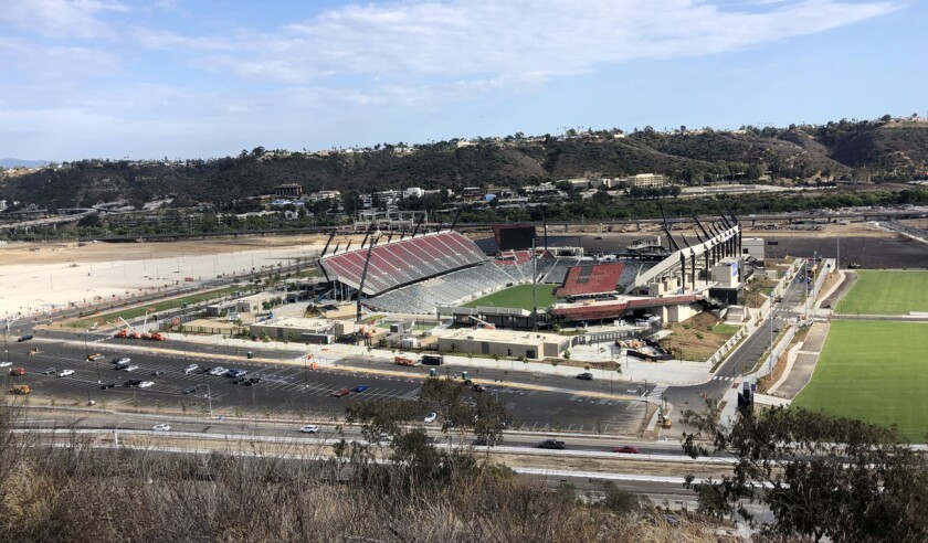 Finishing touches are being applied to Snapdragon Stadium, two years after groundbreaking at SDSU Mission Valley property.