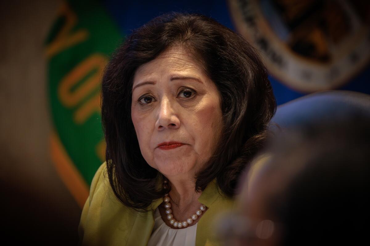 L.A. County Supervisor Hilda Solis at a Board of Supervisors meeting