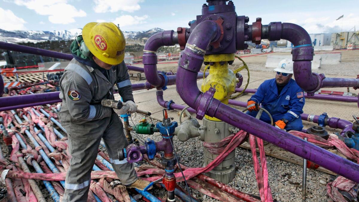 A hydraulic fracturing operation near Rifle, Colo.