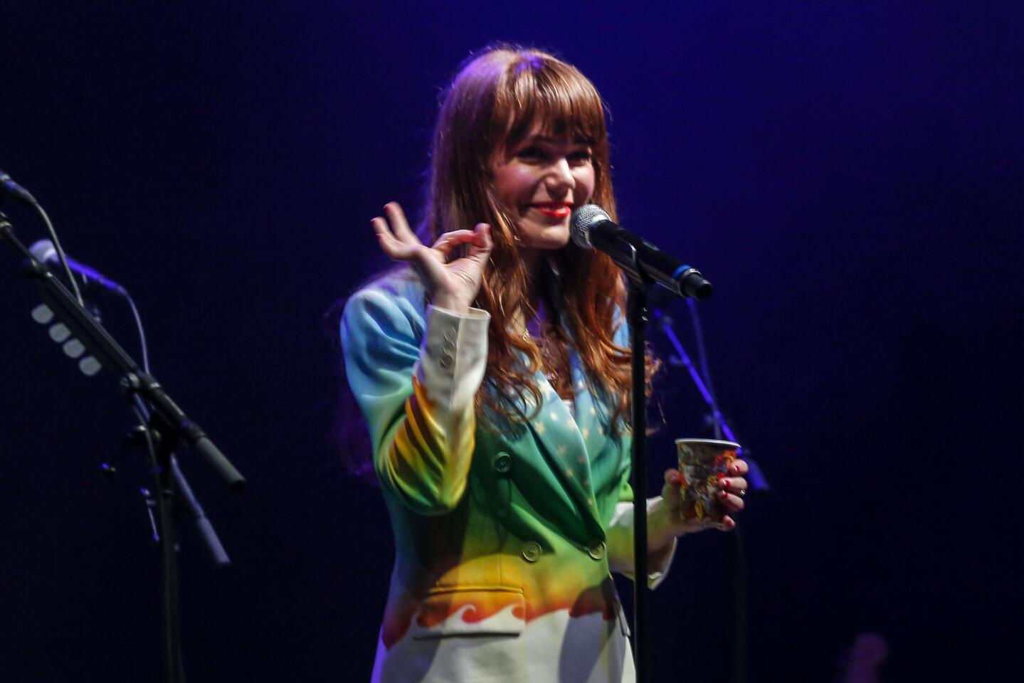 Jenny Lewis performs from her new album, "The Voyager," at the Wiltern on Aug. 9 in Los Angeles.