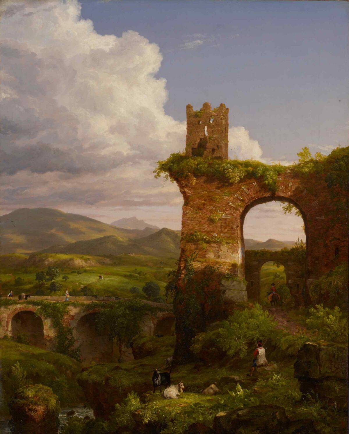 Thomas Cole's 1846 symbol-laden painting of the crumbling "Arch of Nero."