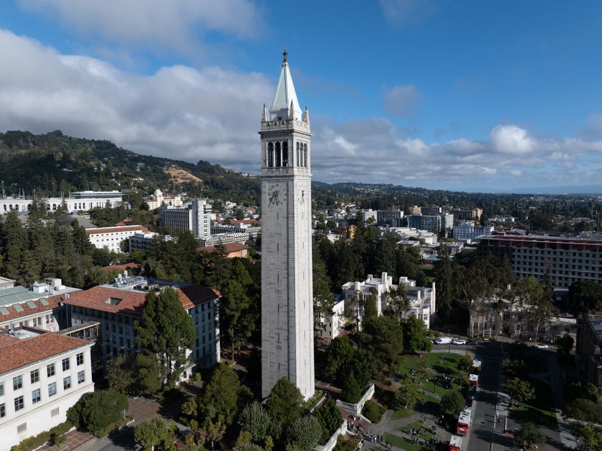 Campanile Clock Tower on the campus of UC Berkeley. 