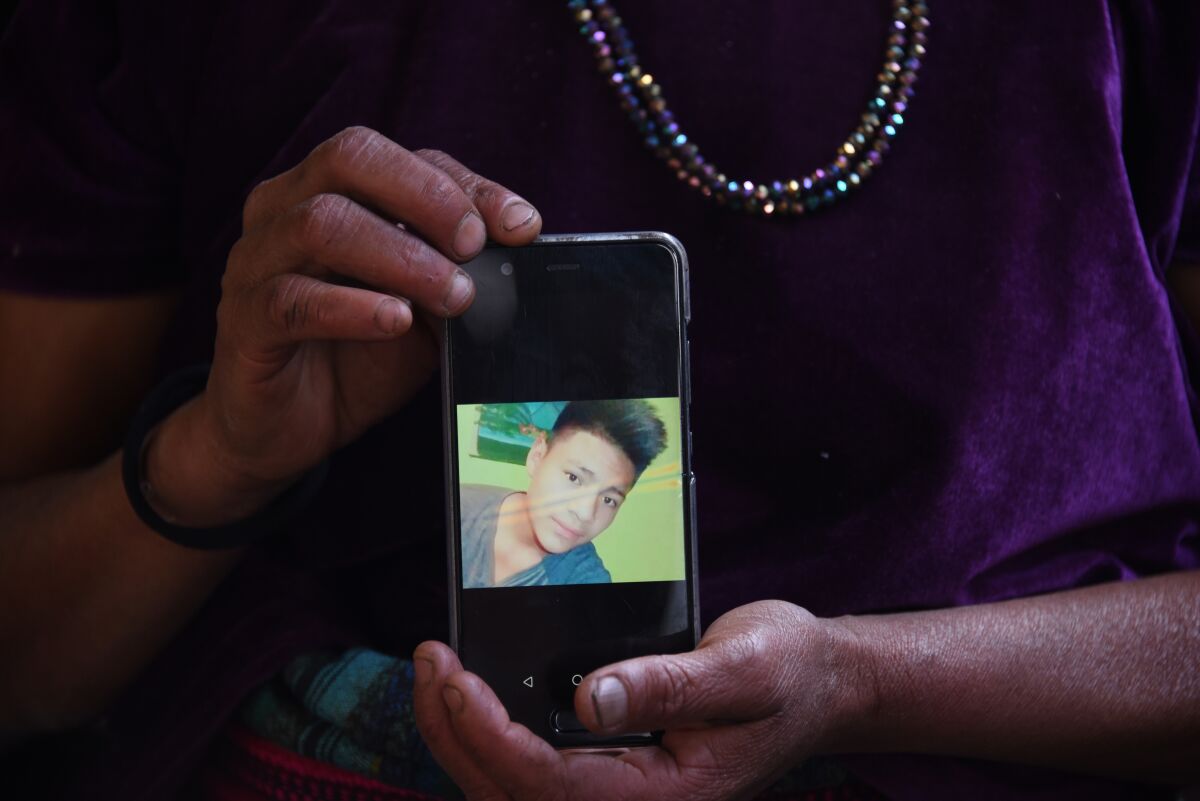 Rigoberta Vasquez shares a photo of her son, 16-year-old Carlos Hernandez Vasquez, who died at a Border Patrol Station in Weslaco, Texas, on May 20.