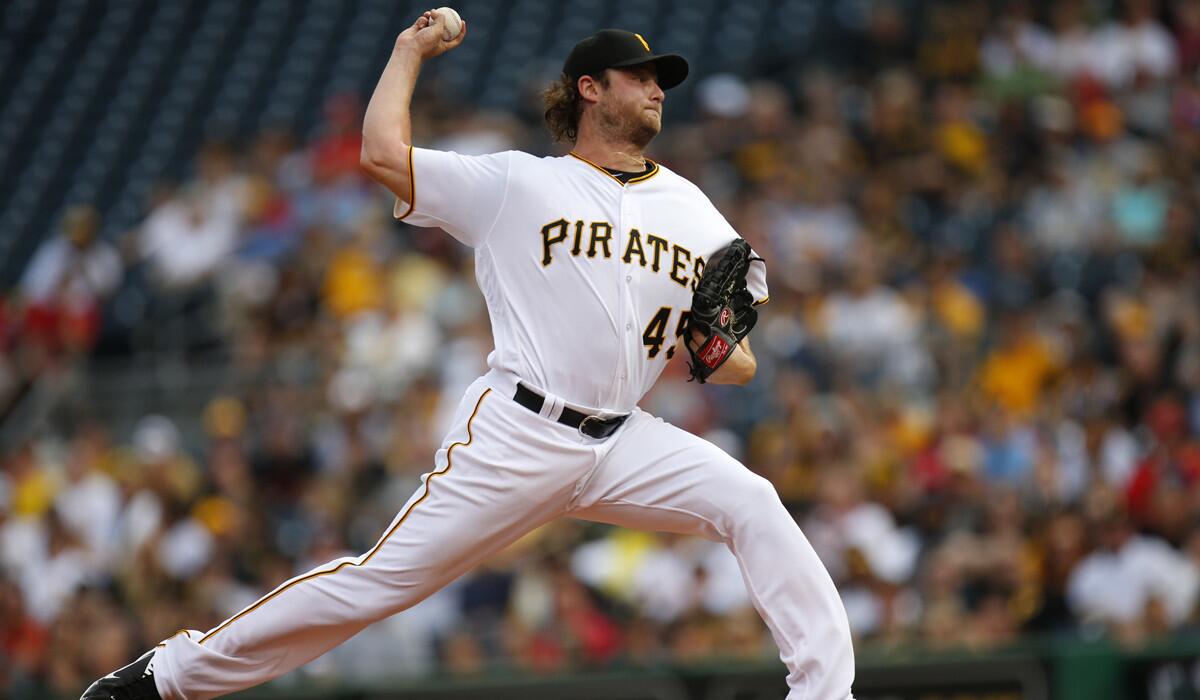 Pittsburgh Pirates pitcher Gerrit Cole pitches in the first inning against the St. Louis Cardinals on Friday.