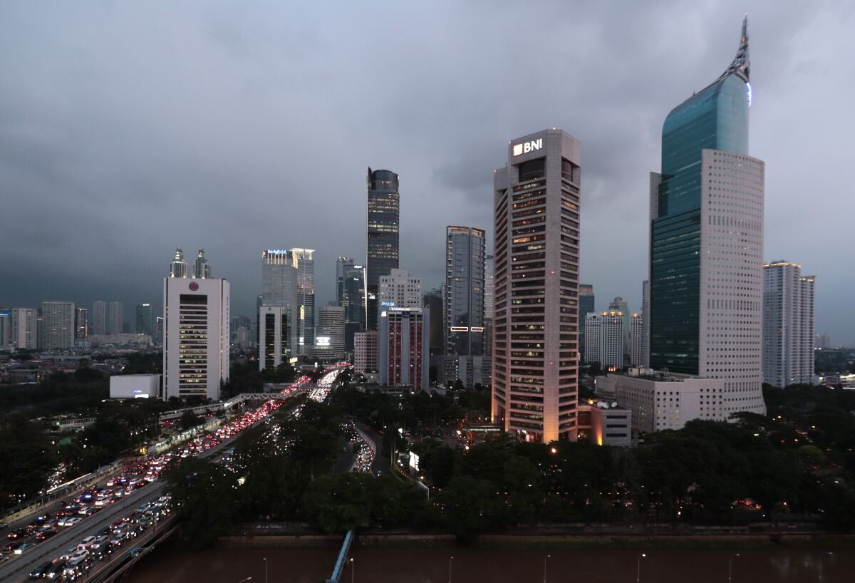 Central business district skyline in Jakarta, Indonesia