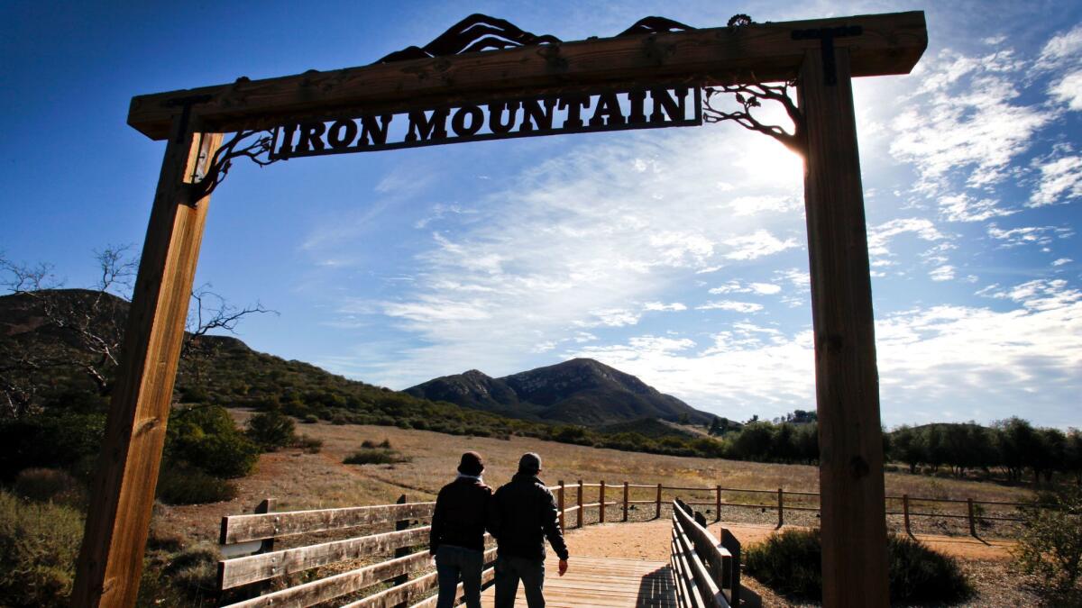 Hikers begin the Iron Mountain Trail in Poway.