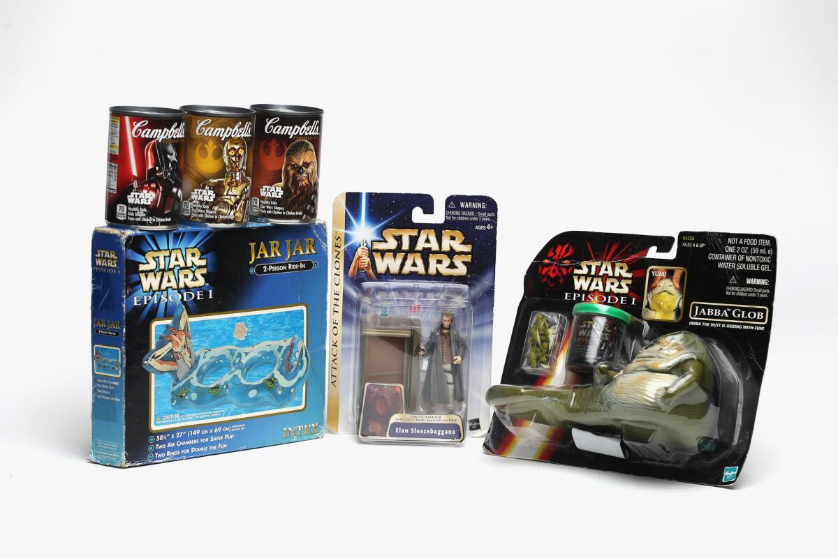 "Star Wars" soup, floaties, figures of obscure characters and a "glob" are among the bizarre merchandise that fans of the movie can find.
